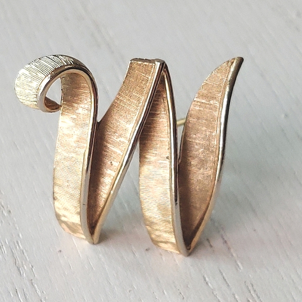 Crown Trifari Monogram brooch